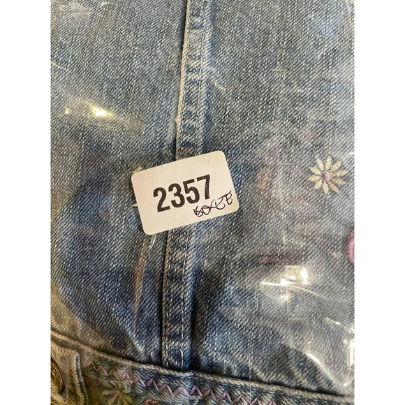 High Sierra Girls Embroidered Floral Butterfly Denim Jacket M 10/12 Boho Cottage - Picture 5 of 5